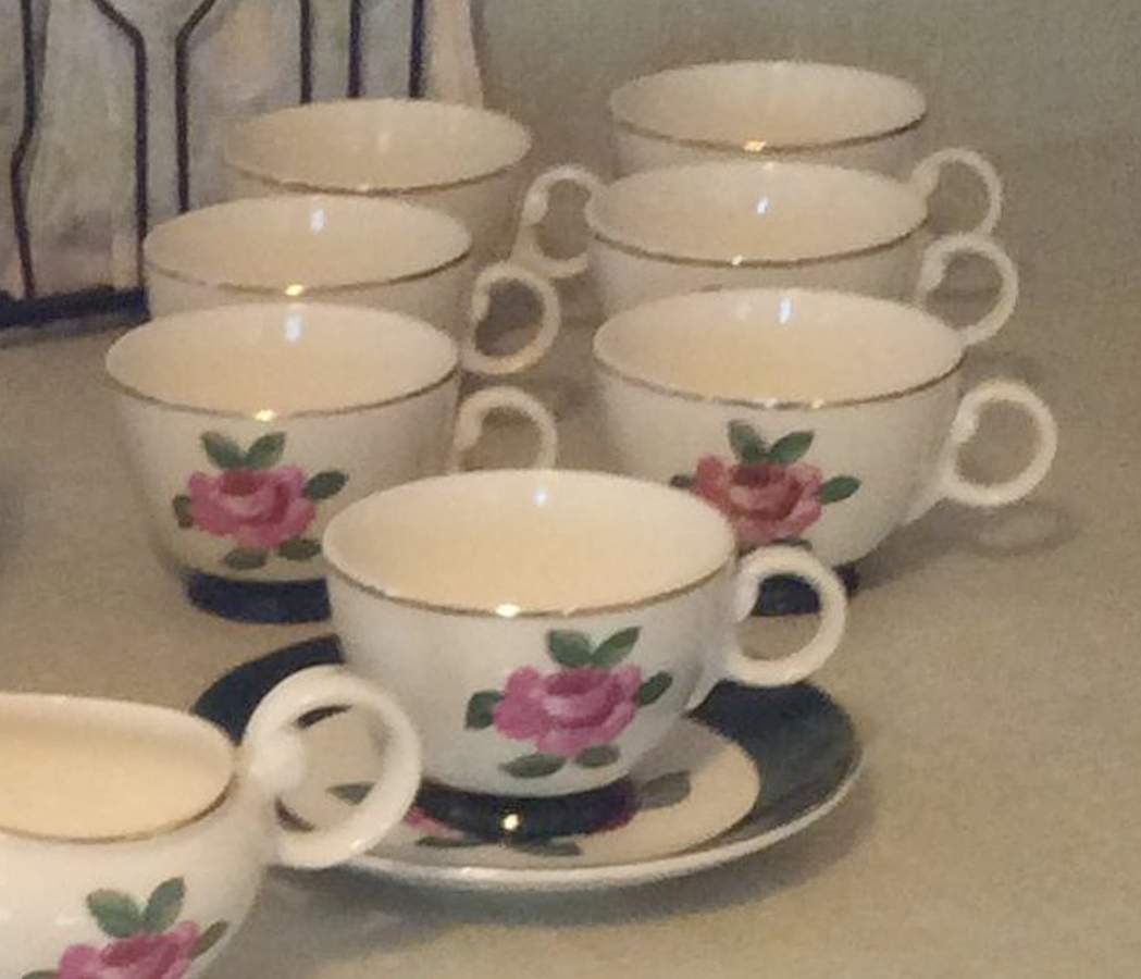 6532 Footed Cup & Saucer Set by Taylor, Smith & Taylor (Ts&T)-1
