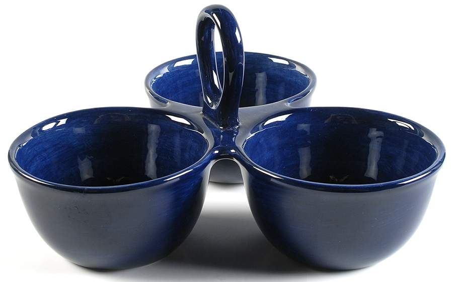 Corsica Cobalt (Blue) 3-Part Relish by Tabletops Unlimited-1