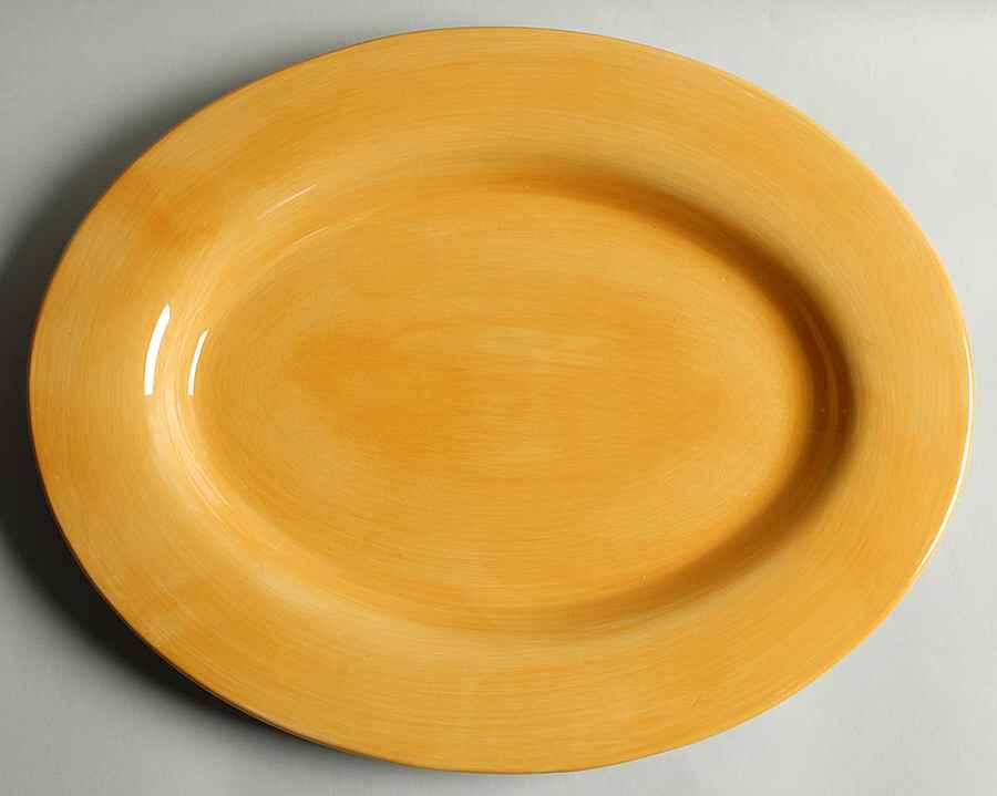 Corsica Butter (Dark Yellow) 17" Oval Serving Platter by Tabletops Unlimited-1