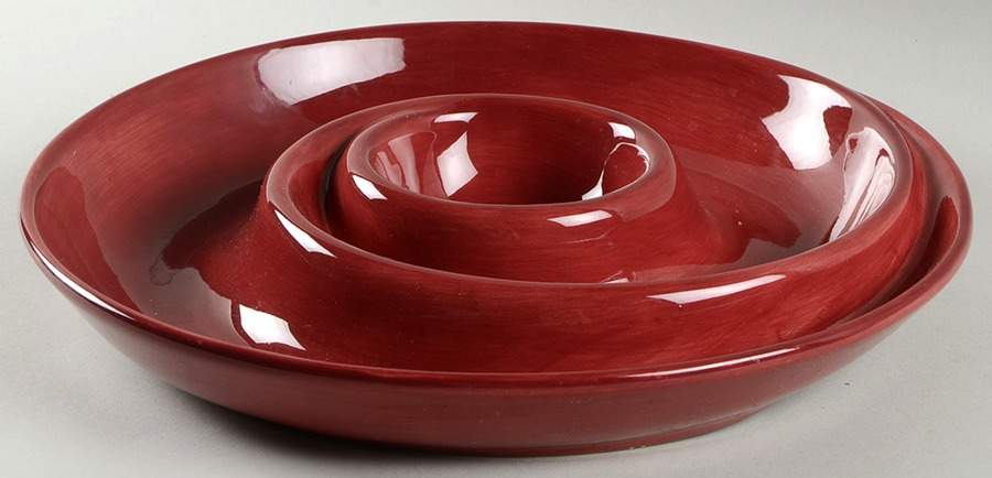 Corsica Cherry (Red) 1 Piece Chip & Dip by Tabletops Unlimited-1