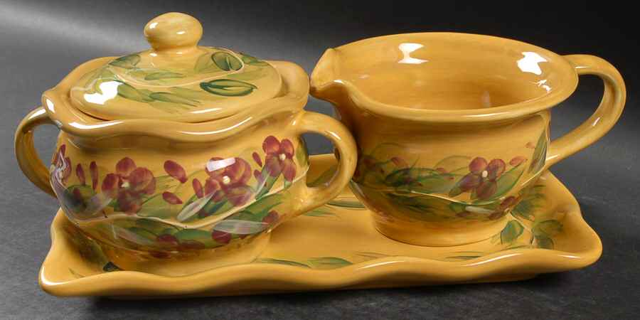 Le Provance Creamer & Sugar with Lid & Tray Set by Tabletops Unlimited-1