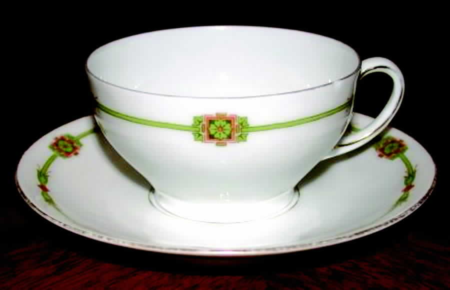 TIR368 Footed Cup & Saucer Set by Tirschenreuth-1