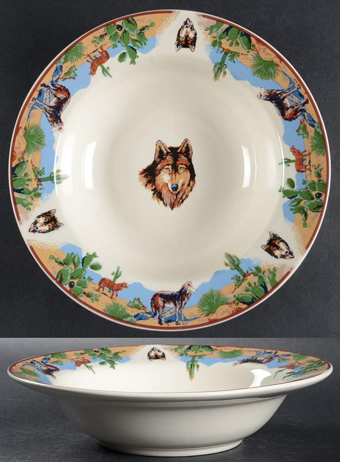 TIE37 (Cream Background) Rim Soup Bowl by Tienshan-1
