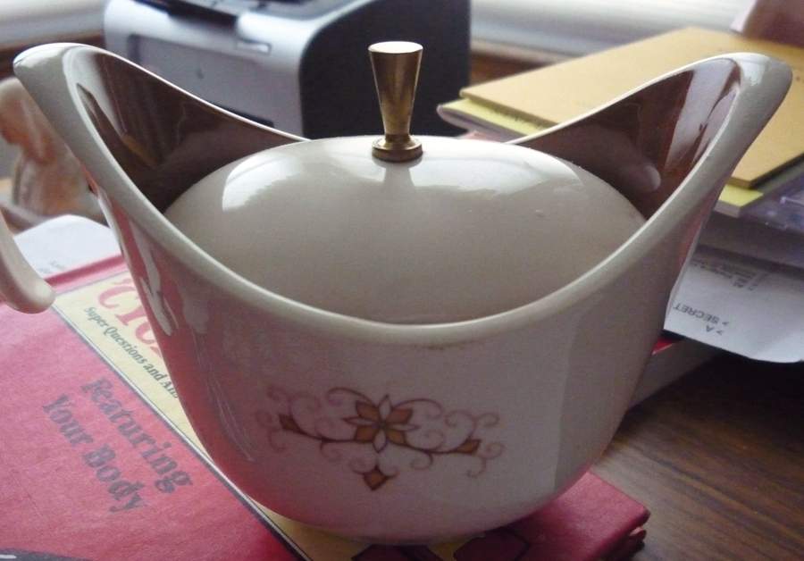 Arabesque Sugar Bowl & Lid by Taylor, Smith & Taylor (Ts&T)-1