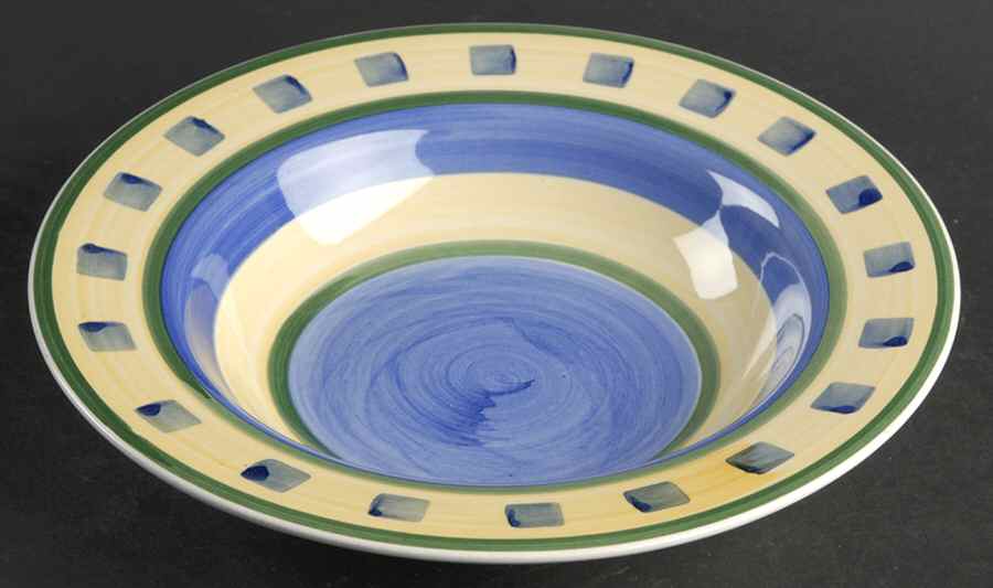 Barcelona (Green Violet) Large Rim Soup Bowl by Tabletops Unlimited-1