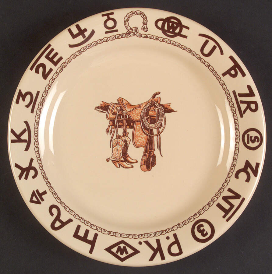 Boots & Saddle Luncheon Plate by True West-1