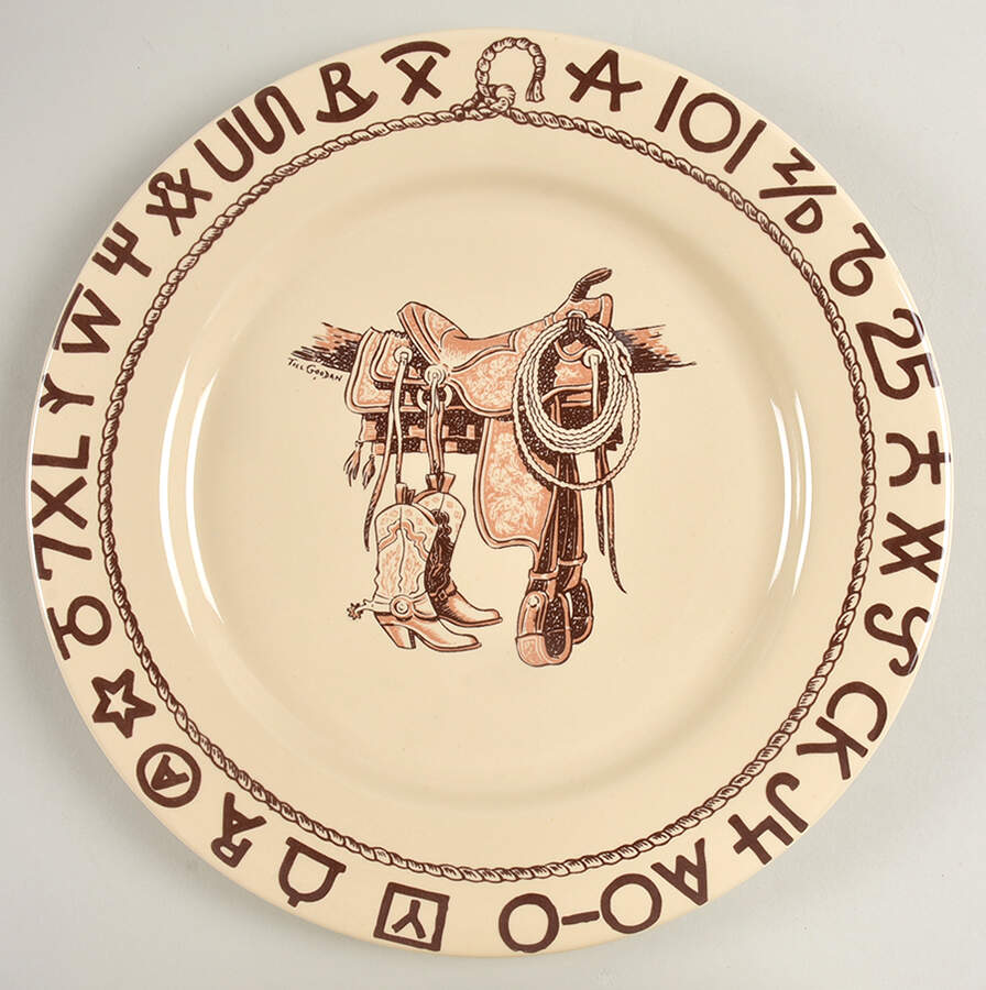 Boots & Saddle Dinner Plate by True West-1