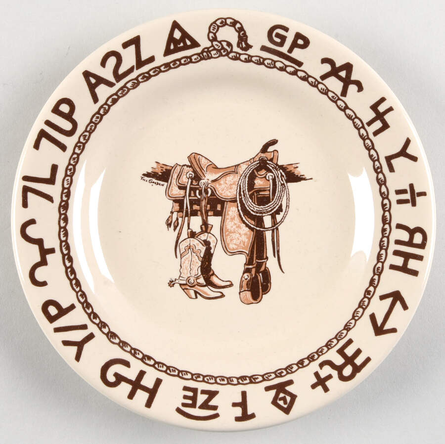 Boots & Saddle Salad/Dessert Plate by True West-1