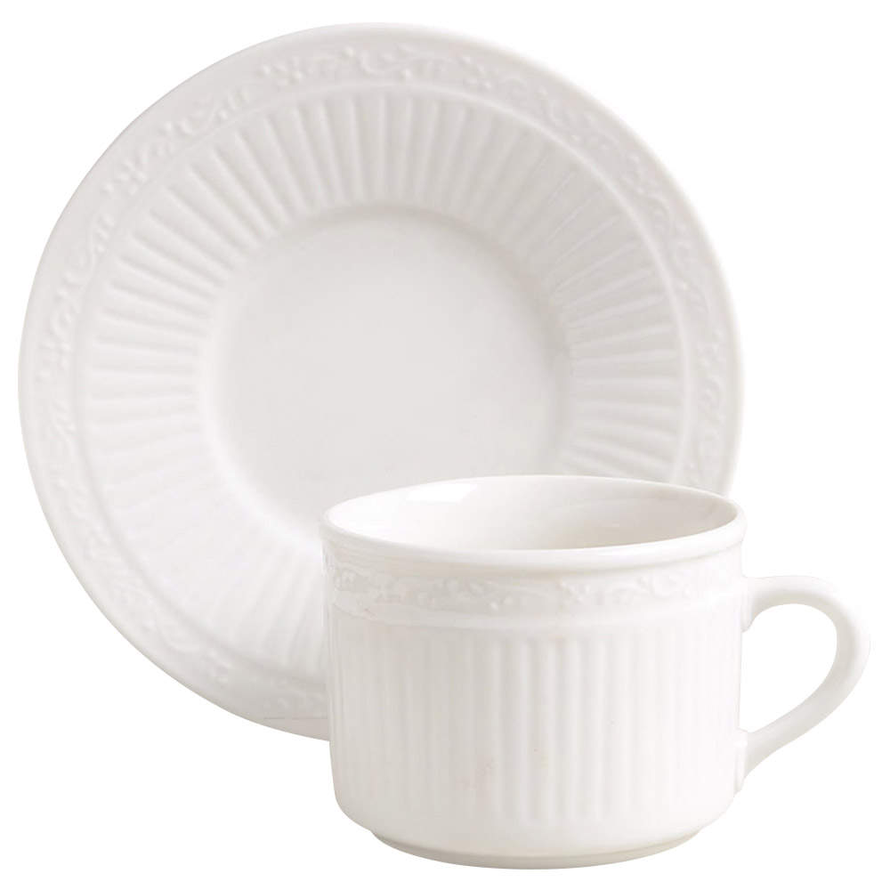 Mezzo Notte Flat Cup & Saucer Set by Totally Today-1
