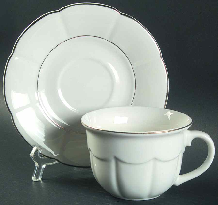 Venetian Gold Flat Cup & Saucer Set by Tabletops Unlimited-1