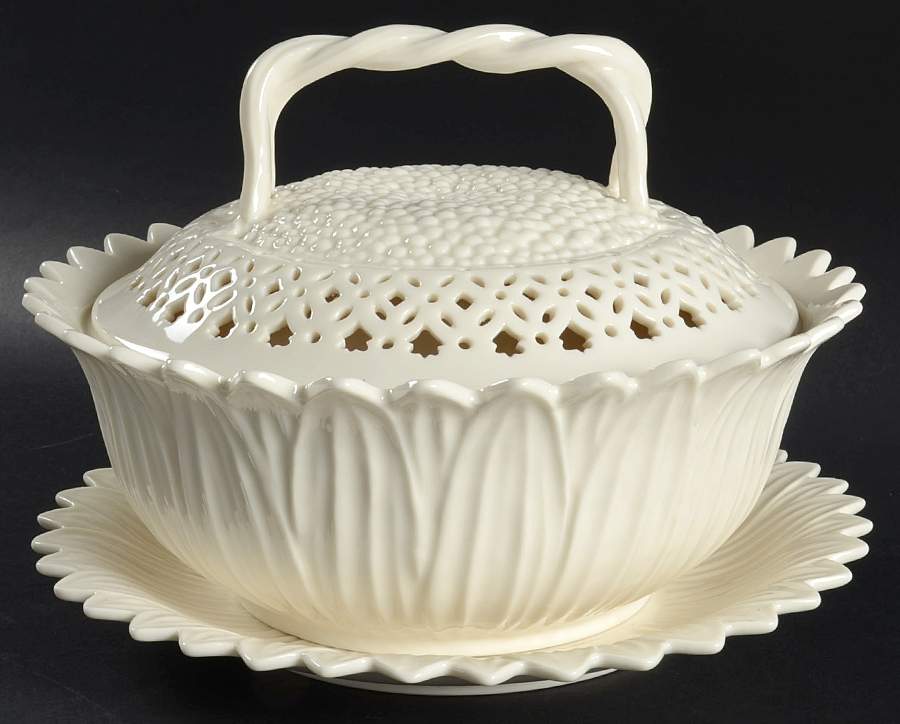 Creamware Tureen & Lid w/Underplate by Two's Company-1