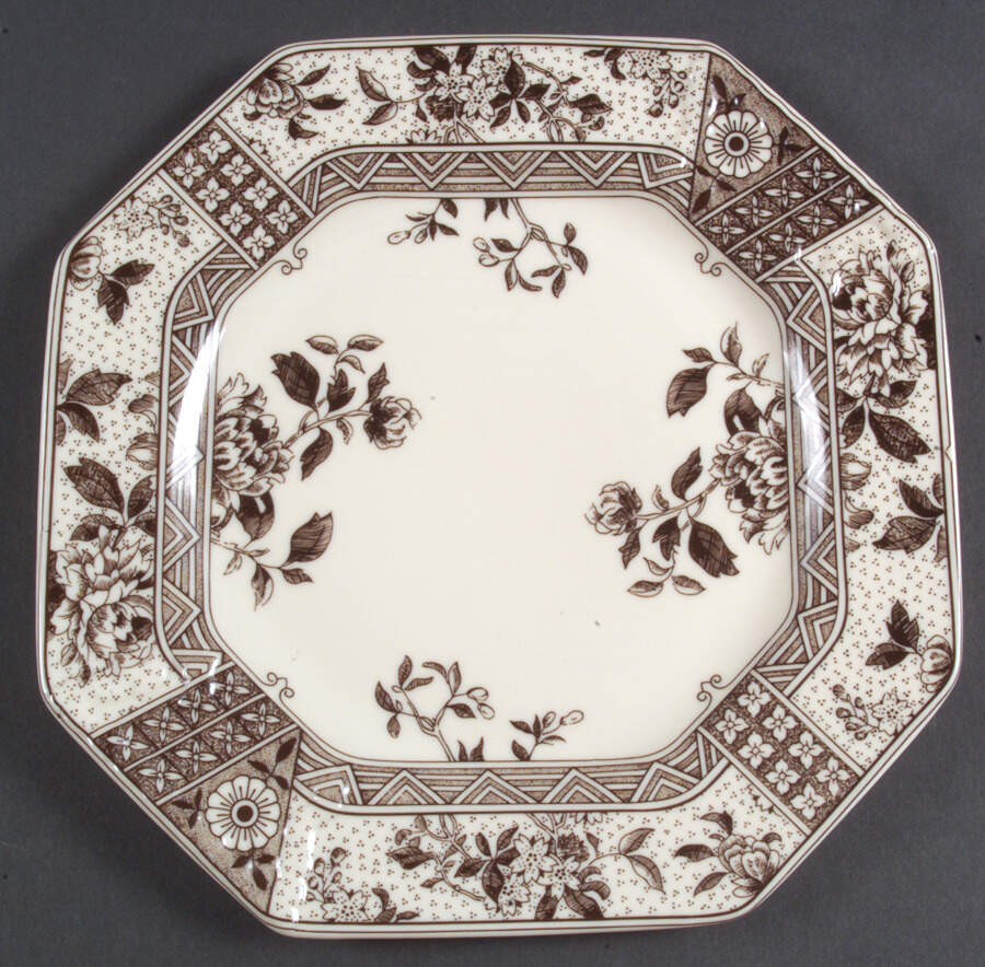Brown Transferware Wall Plate by Two's Company-1