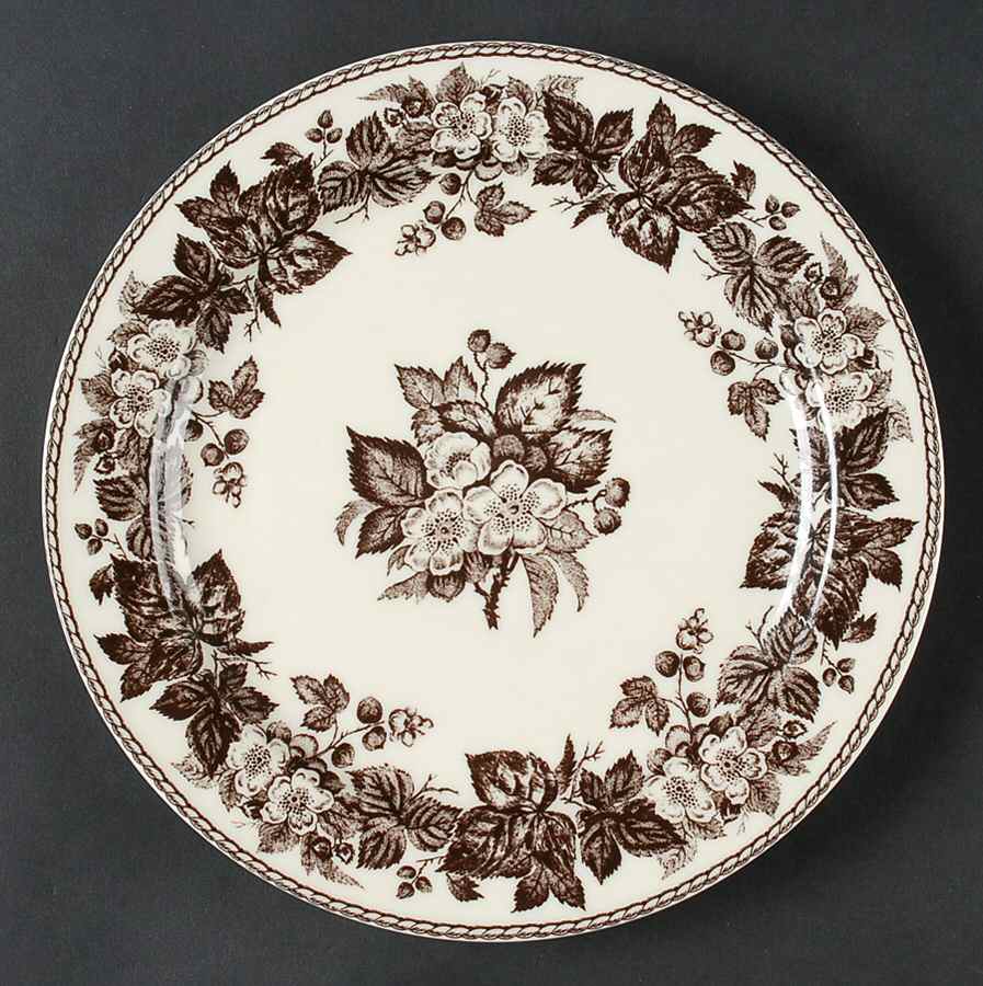 Brown Transferware Wall Plate by Two's Company-1