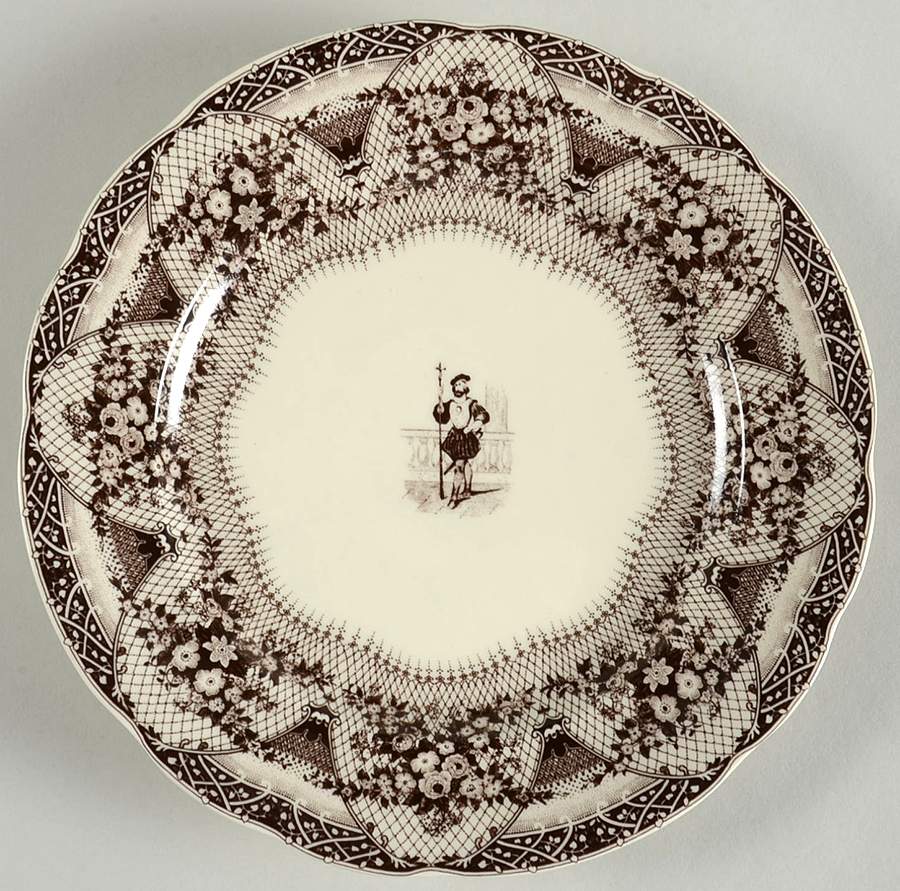 Brown Transferware Wall Plate by Two's Company-1