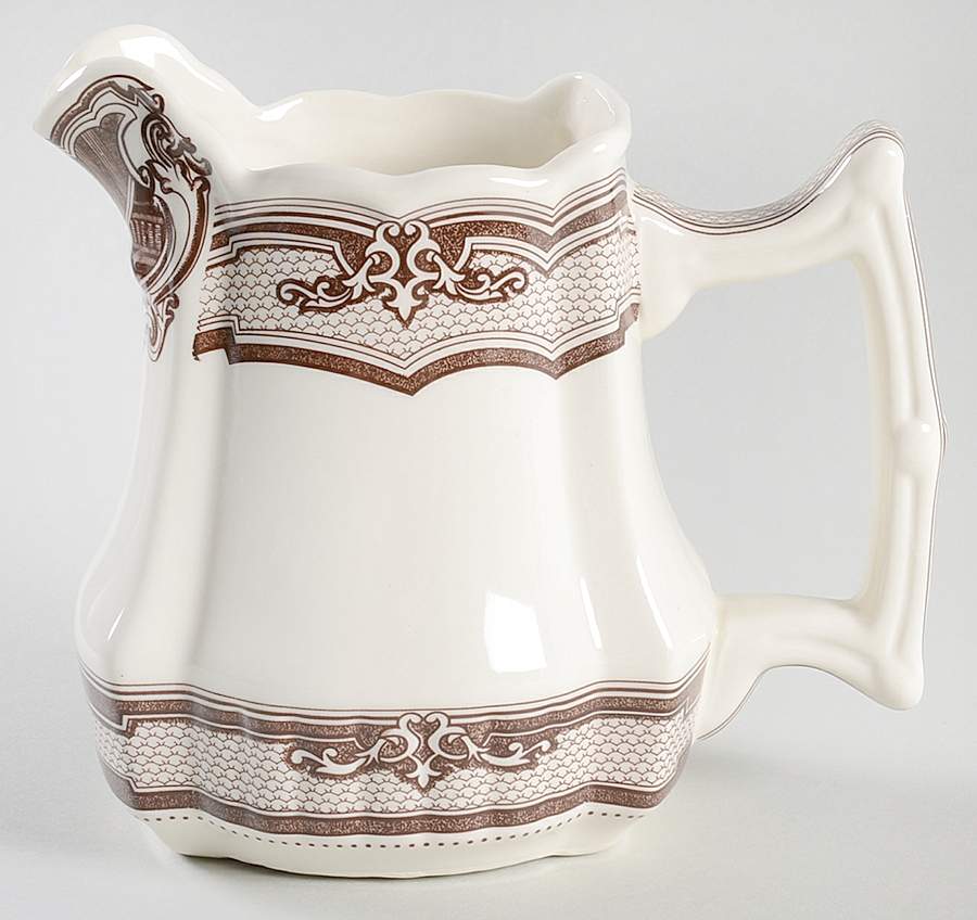 Brown Transferware 16 Oz Pitcher by Two's Company-1
