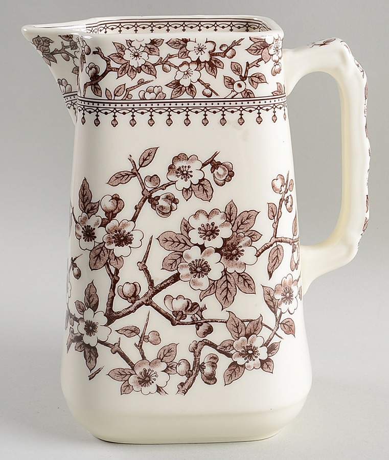 Brown Transferware 44 Oz Pitcher by Two's Company-1