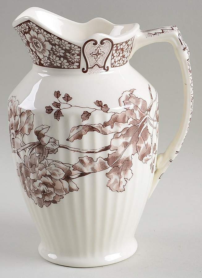 Brown Transferware 32 Oz Pitcher by Two's Company-1