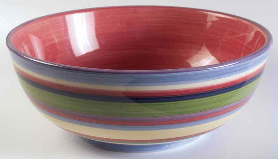 Barcelona Stripes 11" Large Salad Serving Bowl by Tabletops Unlimited-1