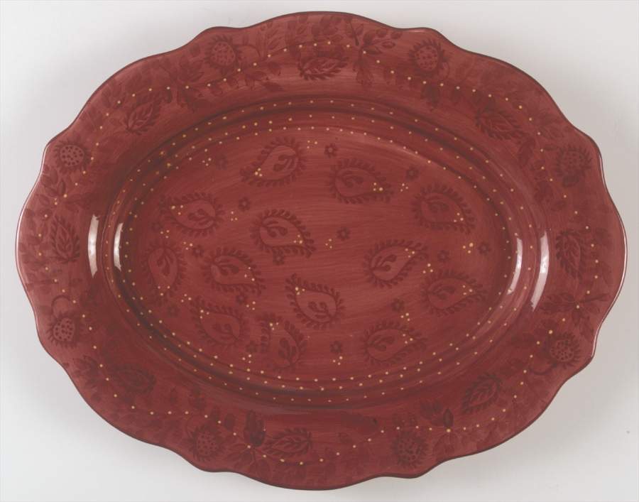 Jasmine Cherry 18" Oval Serving Platter by Tabletops Unlimited-1