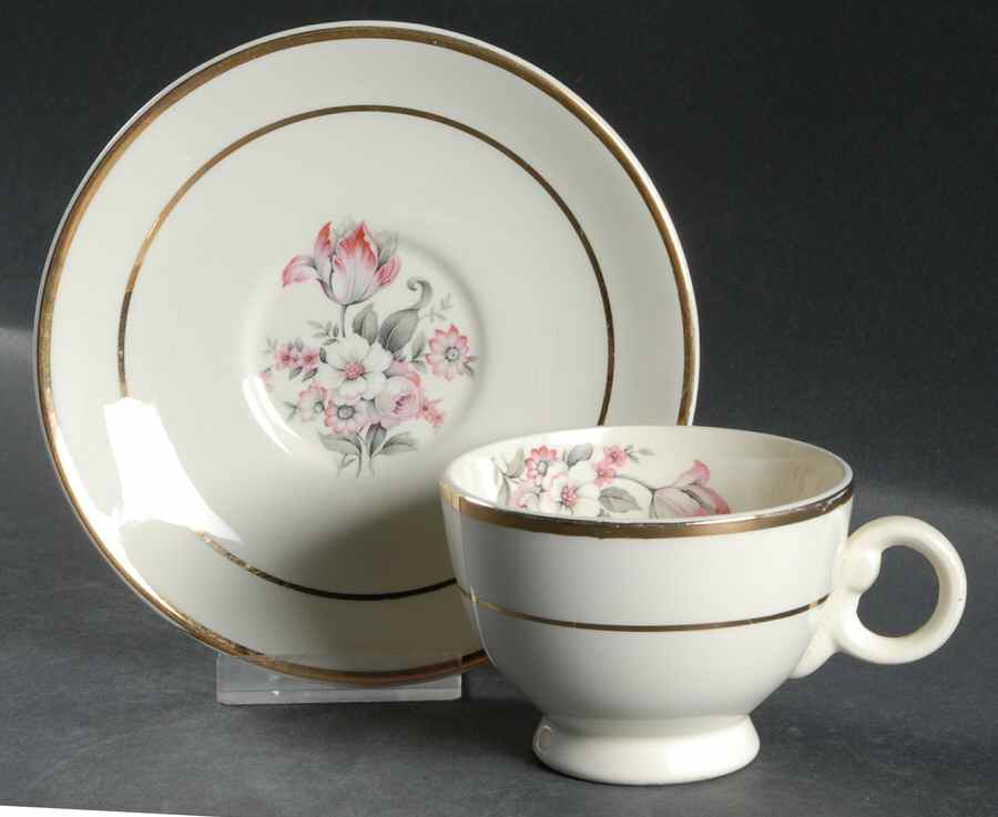 TST660 Footed Cup & Saucer Set by Taylor, Smith & Taylor (Ts&T)-1