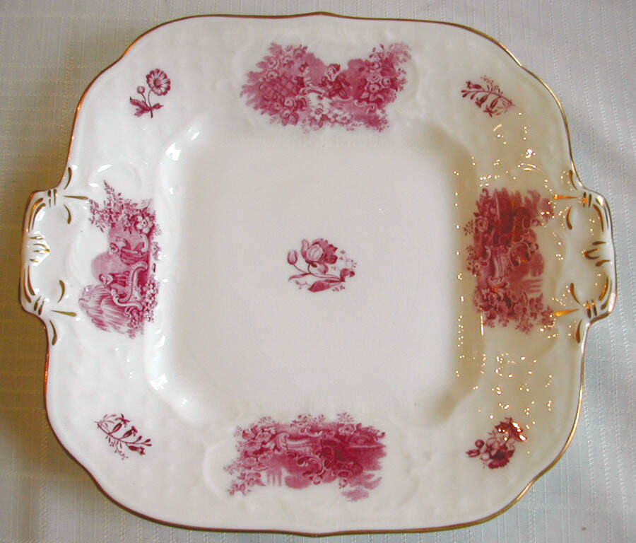 H431 Square Handled Cake Plate by Thomas Goode-1