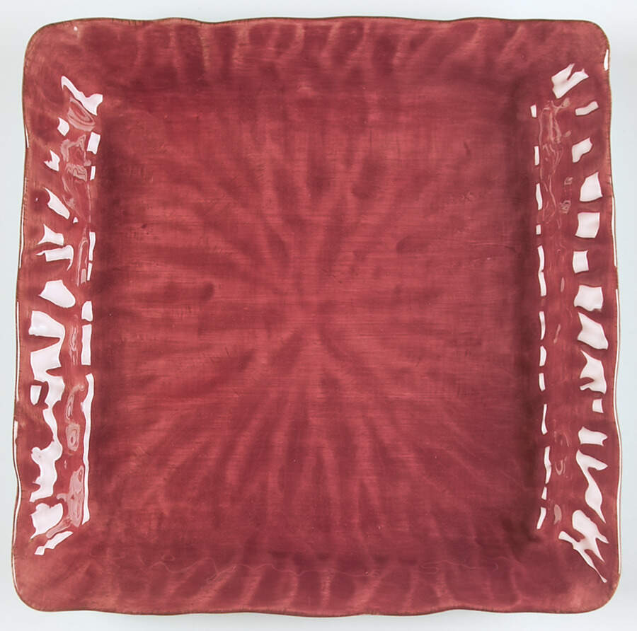 Gisella Cranberry Slate Blue Square Dinner Plate by Tabletops Unlimited-1
