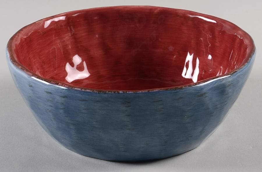 Gisella Cranberry Slate Blue Coupe Cereal Bowl by Tabletops Unlimited-1
