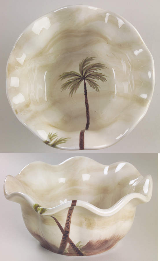 Bahamas Palm 7" Ruffled Bowl by Tabletops Unlimited-1