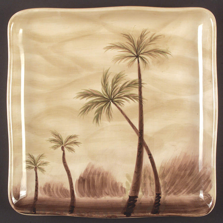 Bahamas Palm Square Dinner Plate by Tabletops Unlimited-1