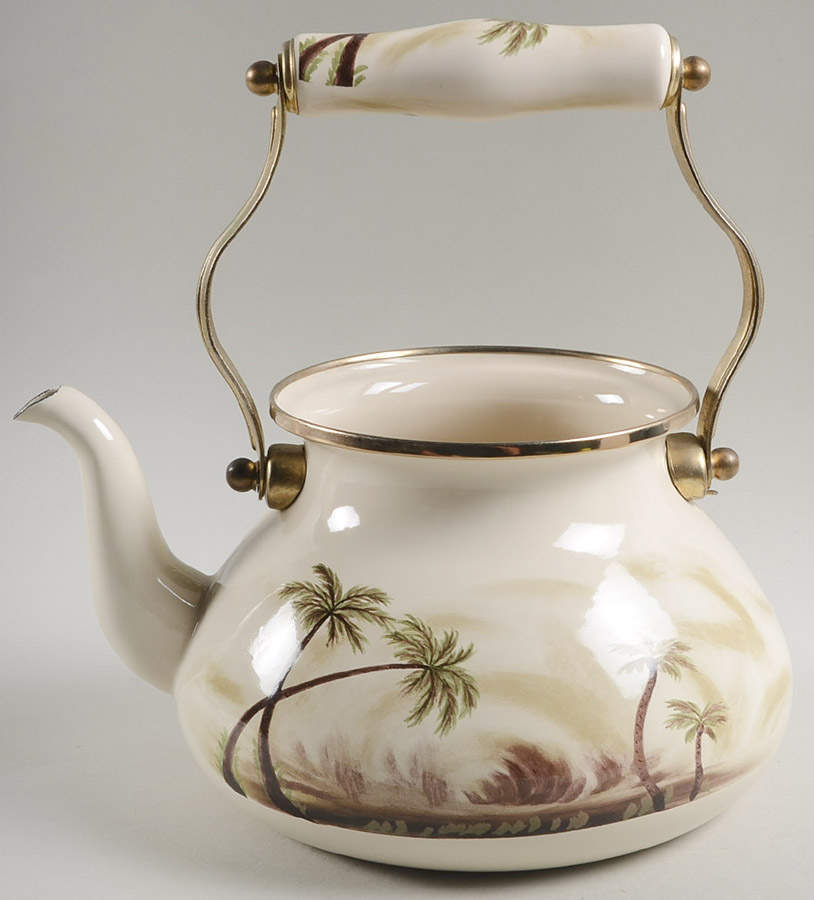 Bahamas Palm Metal Kettle No Lid by Tabletops Unlimited-1