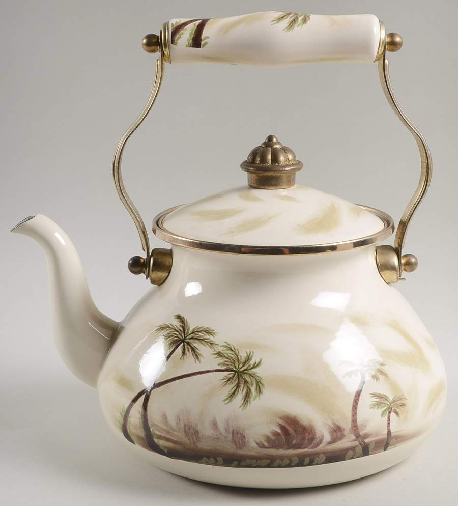 Bahamas Palm Metal Kettle & Lid by Tabletops Unlimited-1