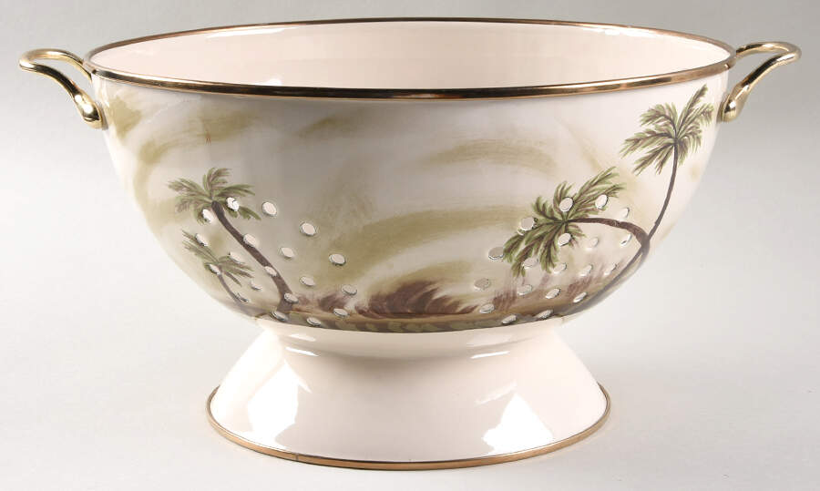 Bahamas Palm Metal Colander by Tabletops Unlimited-1