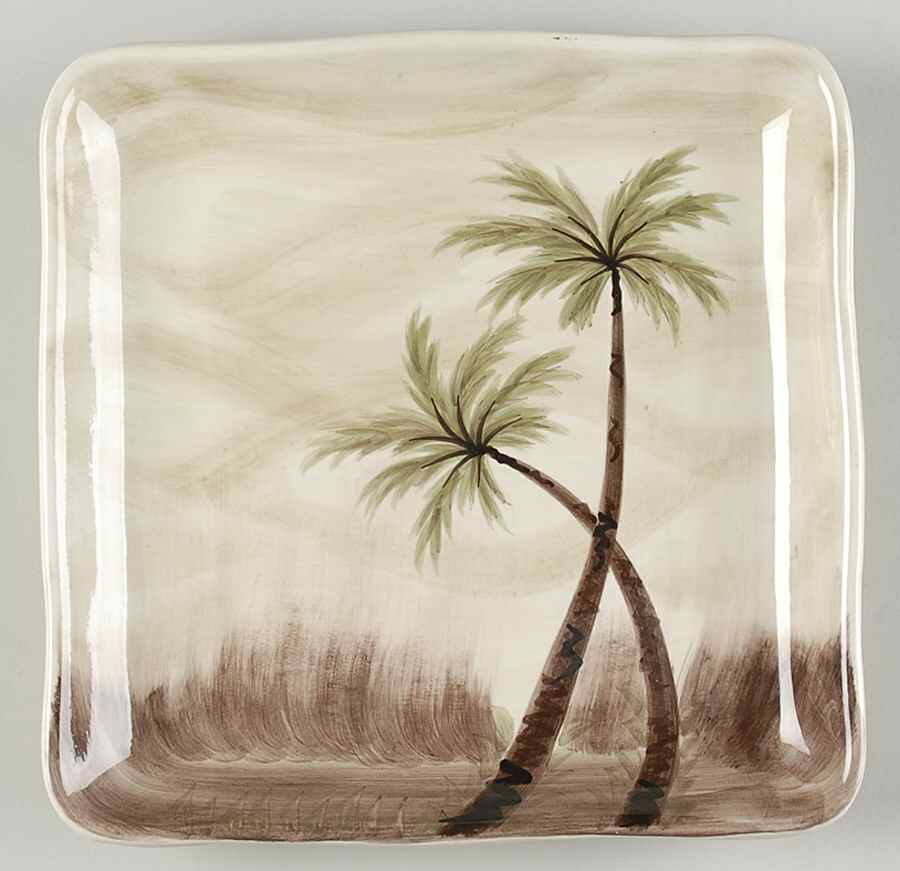 Bahamas Palm Square Salad Plate by Tabletops Unlimited-1