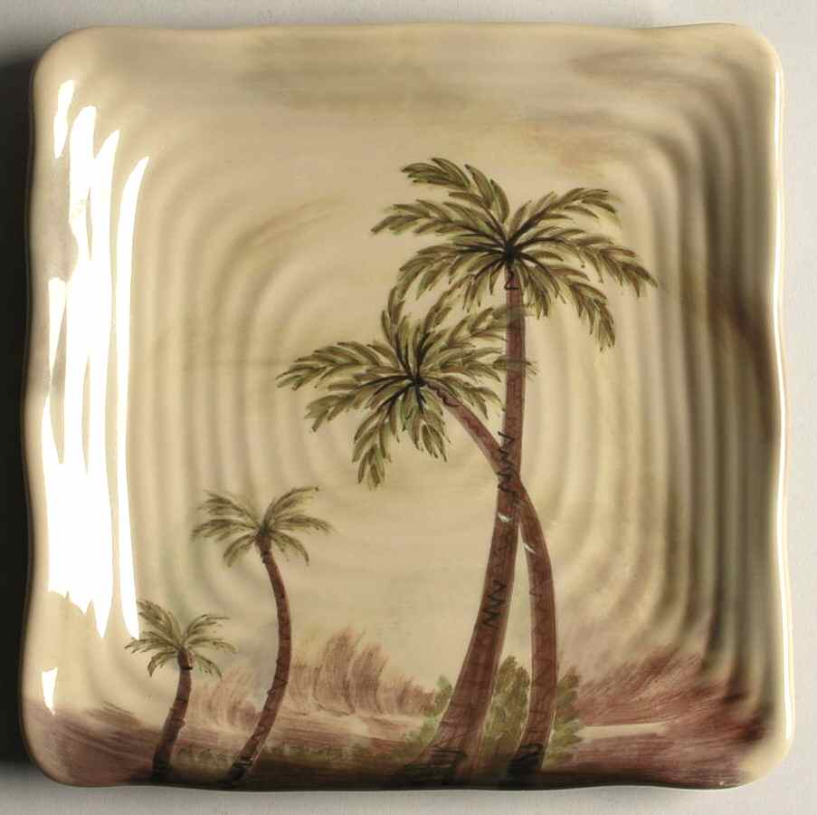 Bahamas Palm Square Melamine Salad Plate by Tabletops Unlimited-1