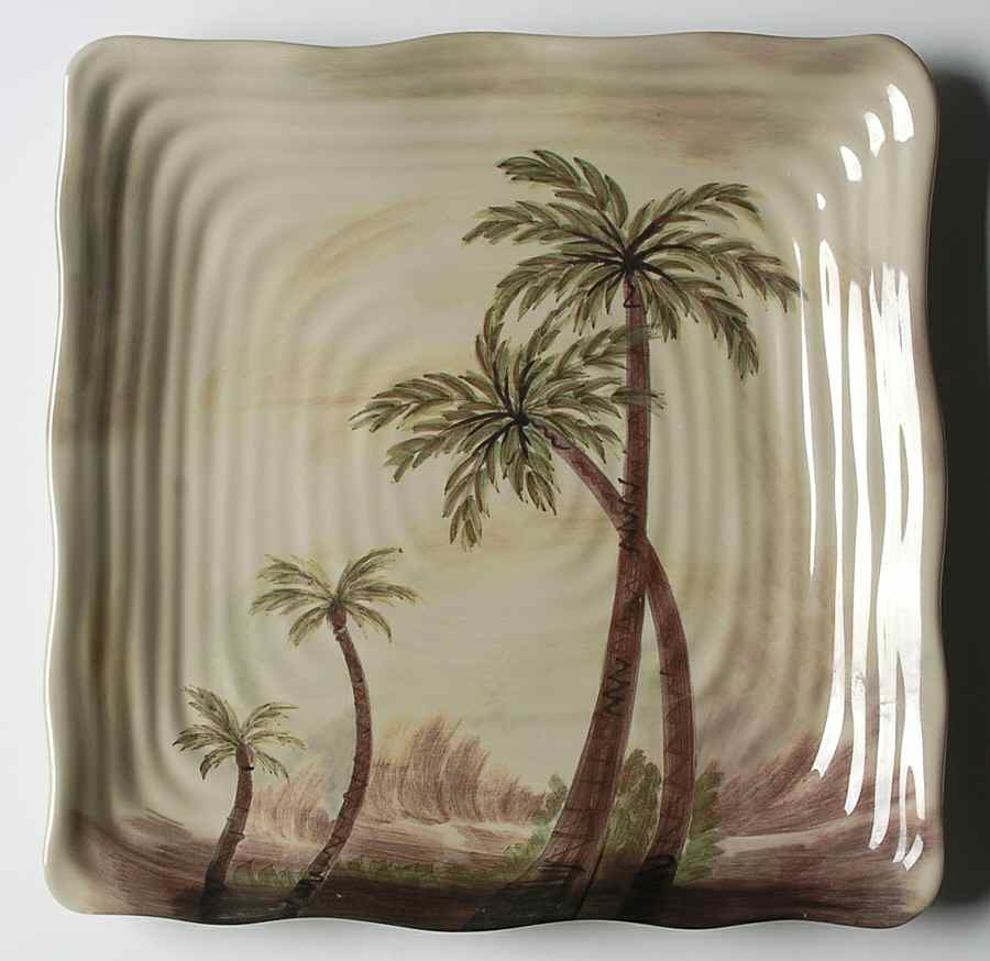 Bahamas Palm Square Melamine Dinner Plate by Tabletops Unlimited-1