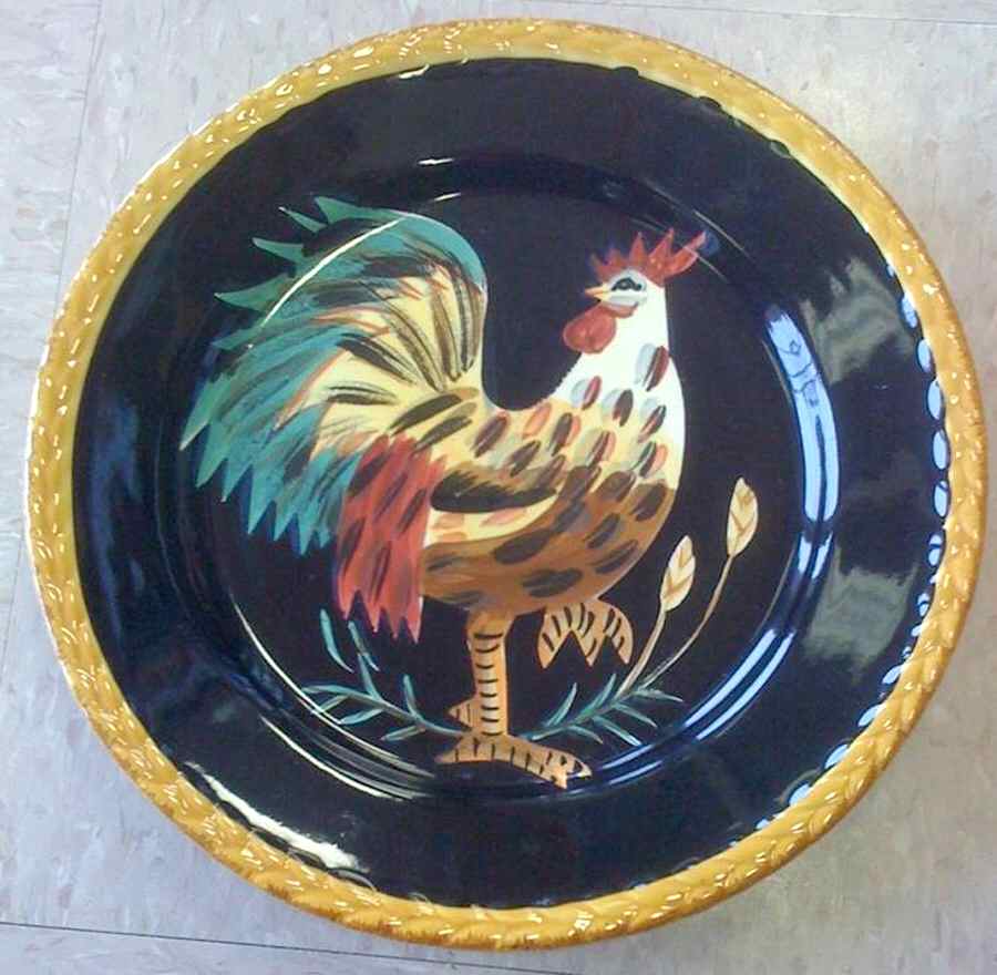 Black Rooster Dinner Plate by Tabletops Unlimited-1