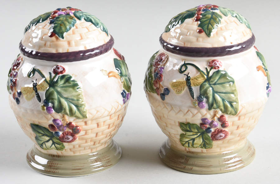 Claret (Grapes) Salt & Pepper Set by Tracy Porter-1
