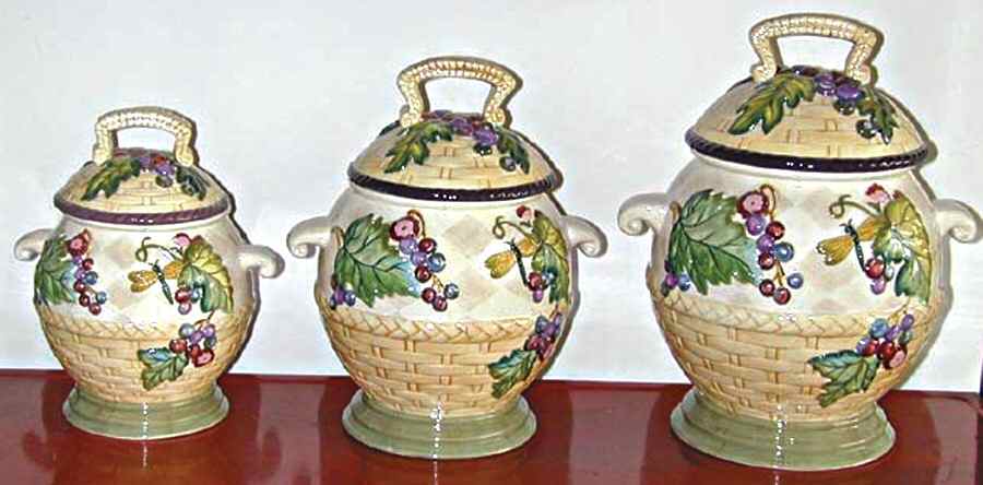 Claret (Grapes) Large Canister & Lid by Tracy Porter-1