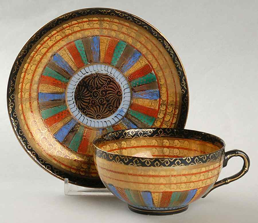 Thousand Faces Footed Cup & Saucer Set by Takito-1
