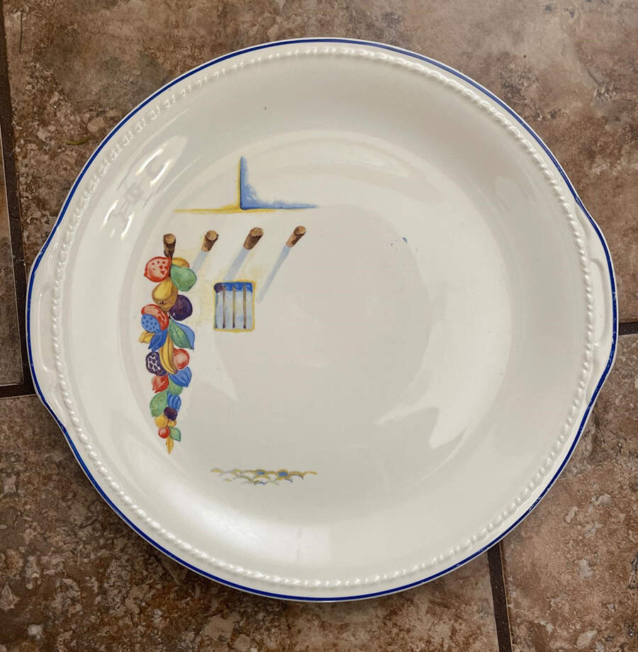 Mexican Fantasy Handled Cake Plate by Taylor, Smith & Taylor (Ts&T)-1