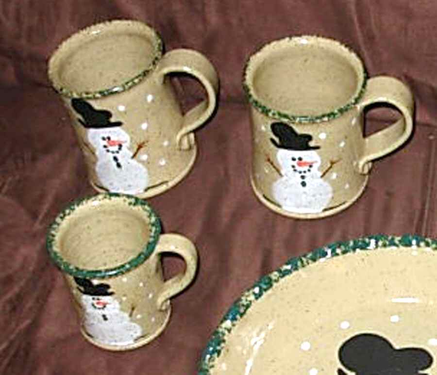 Snowman & Pines (Hand Thrown) Mug by Three Rivers-1