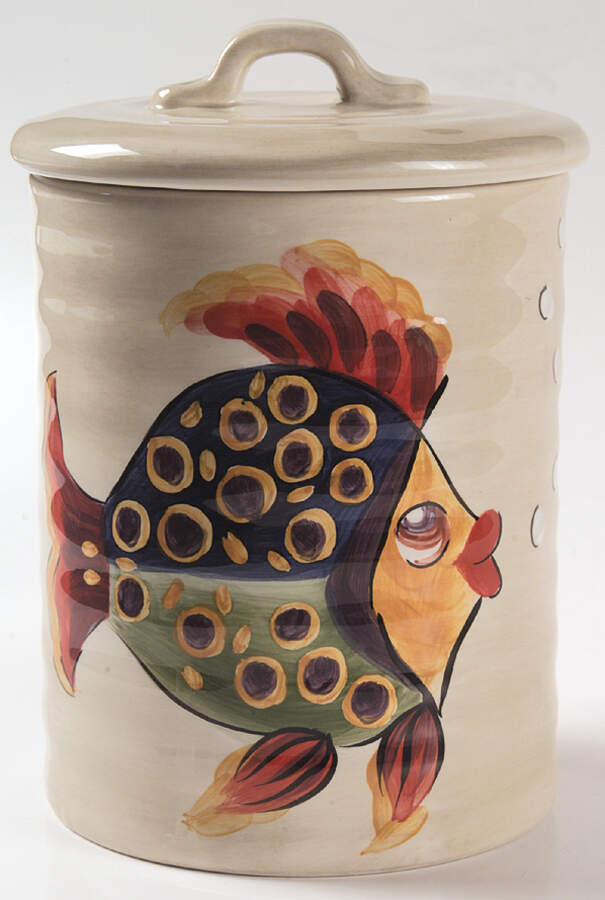 Under the Sea Small Canister & Lid by Tabletops Unlimited-1