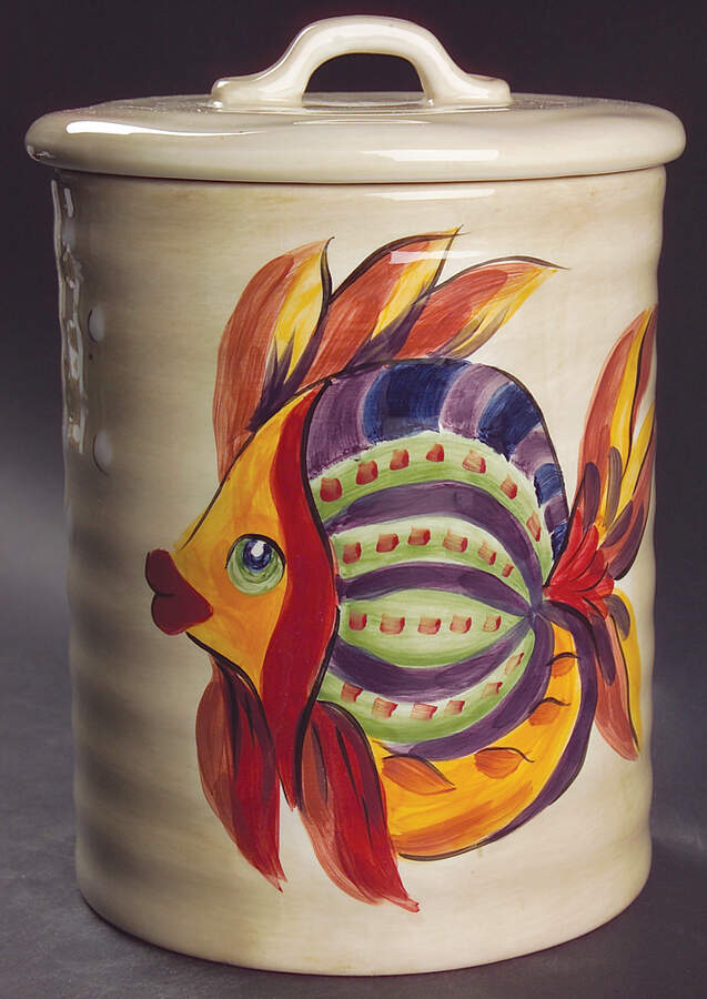 Under the Sea Medium Canister & Lid by Tabletops Unlimited-1