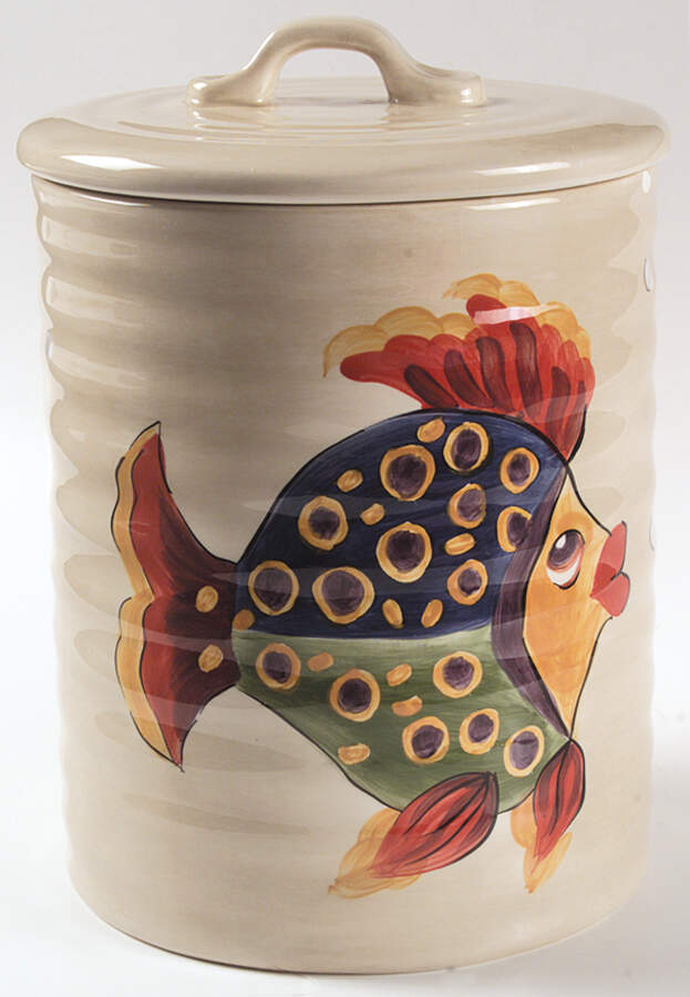 Under the Sea Large Canister & Lid by Tabletops Unlimited-1