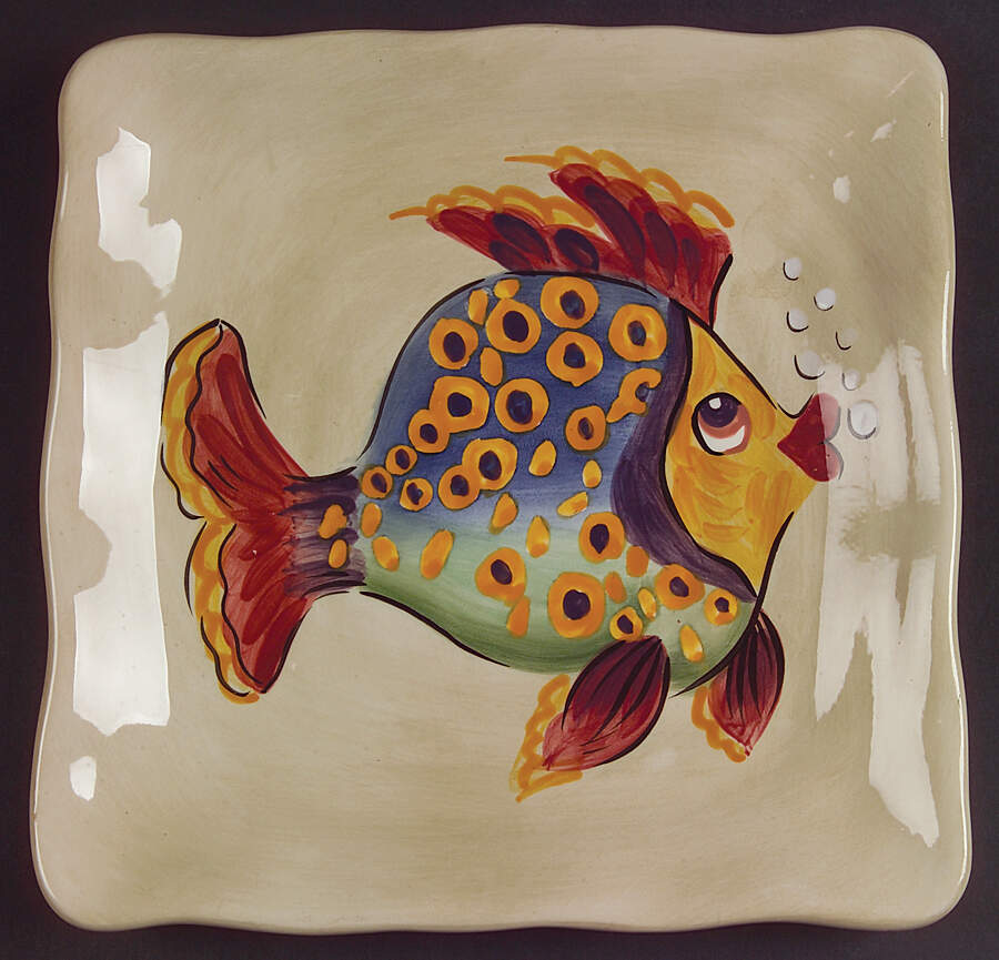 Under the Sea Square Salad Plate by Tabletops Unlimited-1