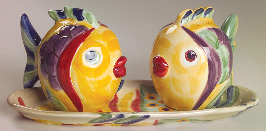 Under the Sea (3 Pc) Salt & Pepper Tray Set by Tabletops Unlimited-1