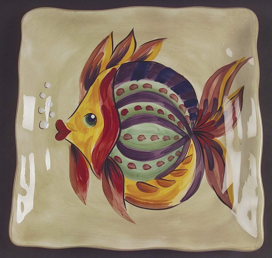 Under the Sea Square Dinner Plate by Tabletops Unlimited-1