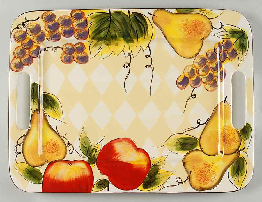 Harlequin Fruit 18" Rectangular Tray by Tabletops Unlimited-1