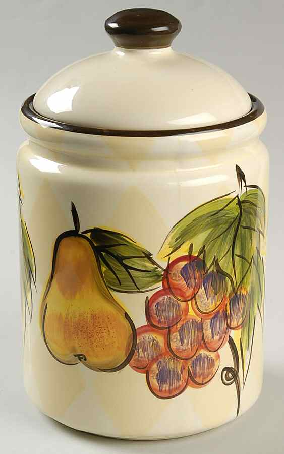 Harlequin Fruit Medium Canister & Lid by Tabletops Unlimited-1