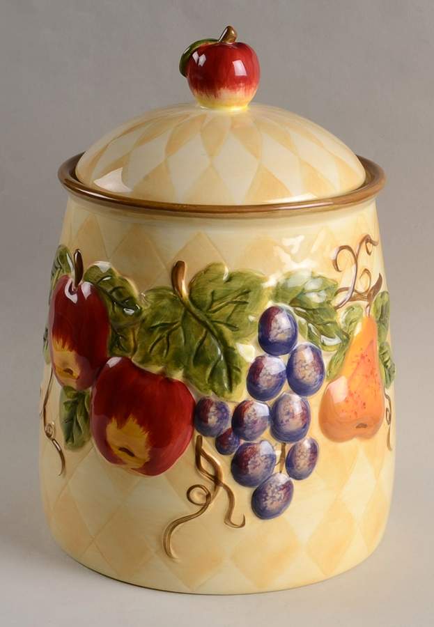 Harlequin Fruit Extra Large Canister & Lid by Tabletops Unlimited-1
